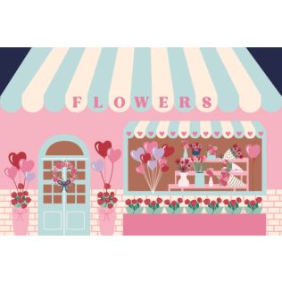 Vday Flower Shop S - Candy Pink Scatter Mat